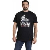 D555 Mens Big Size Guitarist Biker Print Crew Neck T Shirt