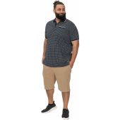 D555 Mens Big Size Contrast Collar Pattern Polo