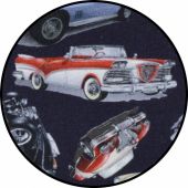 Kings Road Mens Big Size Car Print Short Sleeve Casual Cotton Shirt