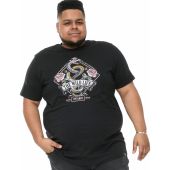 D555 Mens Big Size Snake And Roses Print T Shirt