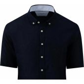 Fynch Hatton Mens Big Size Button Down Collar Pure Linen Casual Short Sleeve Shirt