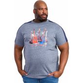 Duke Mens Big Size D555 Electric Legends Guitar Print T-Shirt