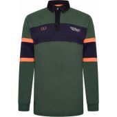 Greyhawk Mens Big Size Contrast Panel Cotton Long Sleeve Rugby Top