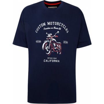 Ed Baxter Mens Big Size Custom Motorcycle Print Crew Neck T Shirt