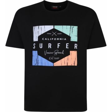 Espionage Mens Big Size Cotton Crew Neck Surfer Print T Shirt