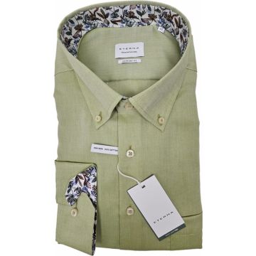 Eterna Mens Big Size Comfort Fit Oxford Button Down Collar Formal Long Sleeve Shirt With Breast Pocket