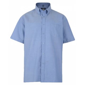Kam Mens Big Size Plain Short Sleeve Oxford Shirt