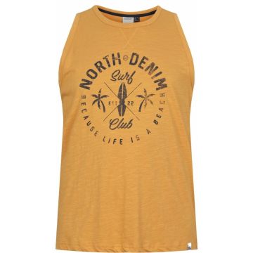 North 56°4 Mens Big Size Surf Denim Print Cotton Vest