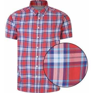 Peter Gribby Mens Big Size Linen Cotton Mix Button Down Collar Casual Short Sleeve Shirt With Breast Pocket