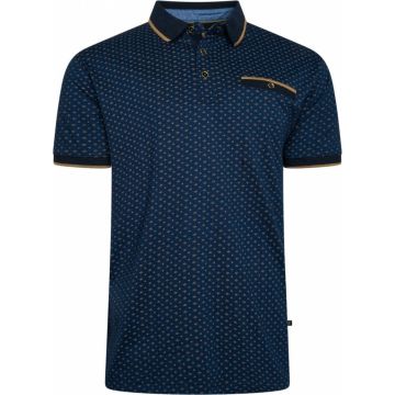 Kam Mens Big Size Geometric Pattern Print Polo