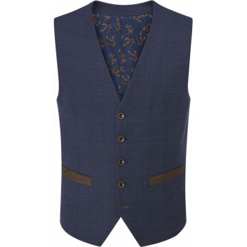 Skopes Mens Big Size Stretch Check Suit Waistcoat