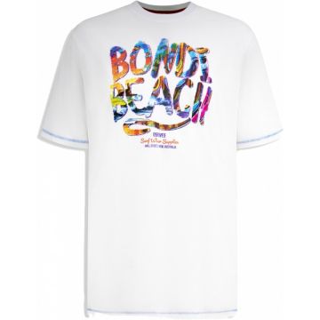 D555 Mens Big Size Bondi Beach Print Cotton Crew Neck T Shirt