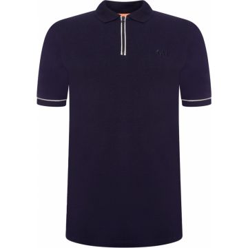 Greyhawk Mens Big Size Quarter Zip Cotton Stretch Short Sleeve Polo