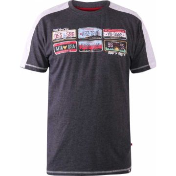 Duke Mens Big Size - Soho - American Number Plate Cotton Crew Neck T Shirt