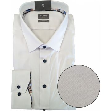 Olymp Mens Big Size Comfort Fit Egyptian Cotton Mini Diamond Pattern Long Sleeve Formal Shirt