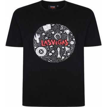 Espionage Mens Big Size Las Vegas Print Cotton Crew Neck T Shirt