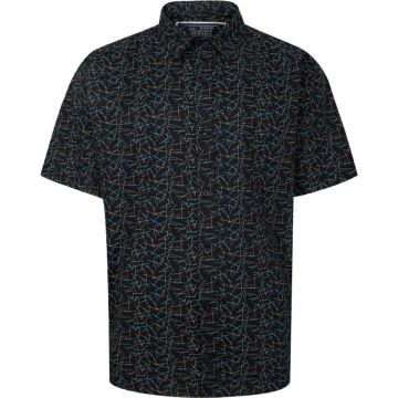 Ed Baxter Mens Big Size Pattern Print Cotton Casual Short Sleeve Shirt