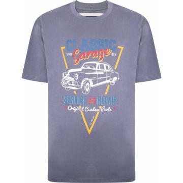 Ed Baxter Mens Big Size Classic Garage Print Crew Neck Cotton T Shirt