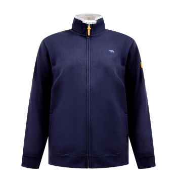 D555 Mens Big Size Zip Through Sweatshirt In Fleece With Chest Embroidery