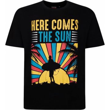 Espionage Mens Big Size Surf Sun Print Crew Neck T Shirt