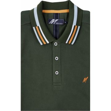 Mish Mash Mens Big Size Cotton Pique Polo With Pattern Contrast Collar And Cuff