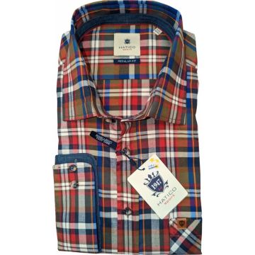 Hatico Mens Big Size Casual Cotton Check Long Sleeve Shirt