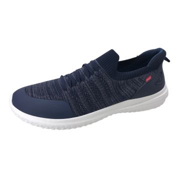 D555 Mens Big Size Navy Kingsize Hands Free Knitted Shoes Faux Laces