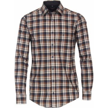 Casa Moda Mens Big Size Cashmere Feel Comfort Fit Casual Check Long Sleeve Shirt
