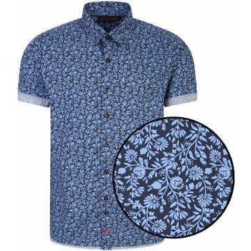 Lizard King Mens Big Size Flower Print Cotton Casual Short Sleeve Shirt