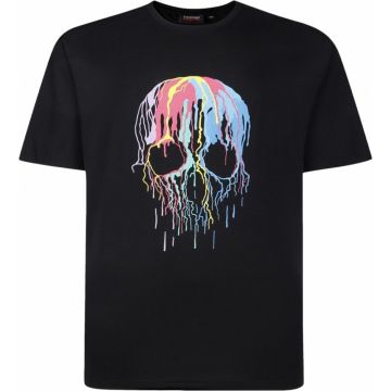 Espionage Mens Big Size Distressed Skull Print Tshirt