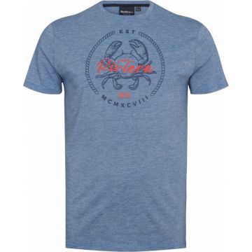 North 56°4 Mens Big Size Riviera Crab Print Cotton Crew Neck T Shirt