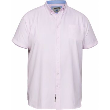 D555 Mens Big Size Oxford Button Down Collar Cotton Short Sleeve Shirt With Breast Pocket