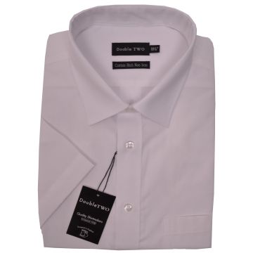 Double Two Short Sleeve Plain Formal Shirt