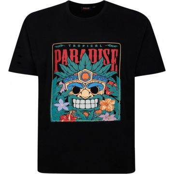 Espionage Mens Big Size Paradise Print Crew Neck Tshirt