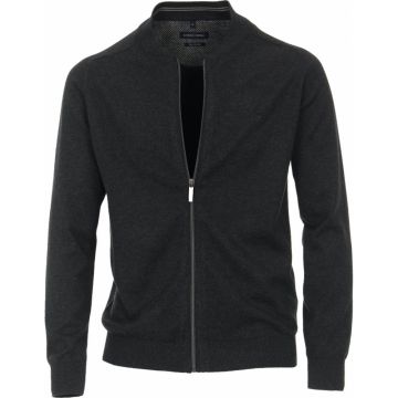 Casa Moda Mens Big Size Zip Front Cotton Cardigan