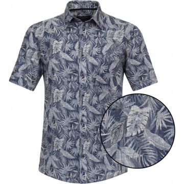 Casa Moda Mens Big Size Casual Fit Linen Short Sleeve Shirt With Breast Pocket