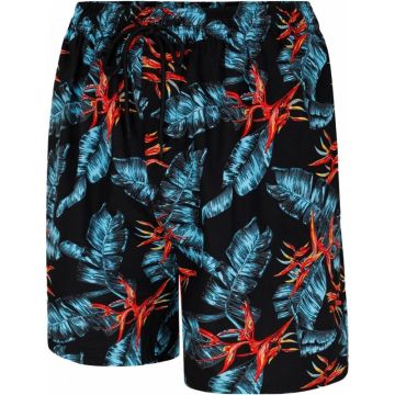 Espionage Mens Big Size All Over Leaf Print Short With Fully Elasticated Waistband And Drawcord