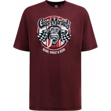 D555 Mens Big Size Gas Monkey Cotton Crew Neck Print T Shirt