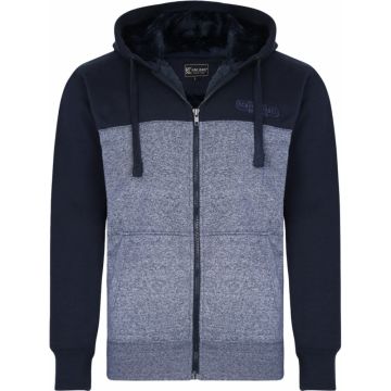 Kam Mens Big Size Block Panel Sherpa Lined Hoody