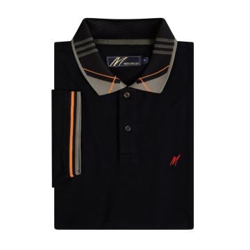 Mish Mash Mens Big Size Fasion Polo With Check Collar Detail
