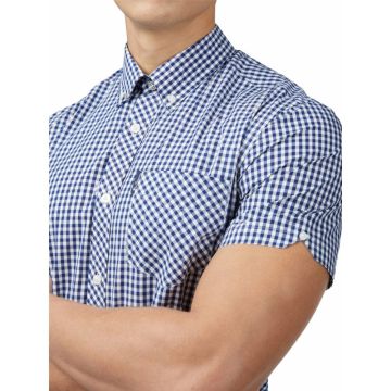 Ben Sherman Mens Big Size Signature Gingham Button Down Collar Cotton Casual Short Sleeve Shirt