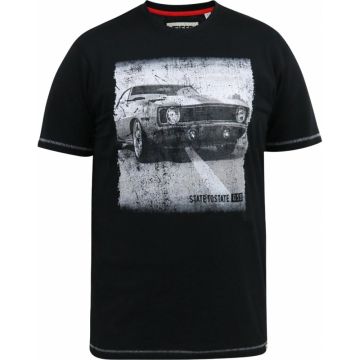 D555 Mens Big Size Car Print Cotton Crew Neck T Shirt