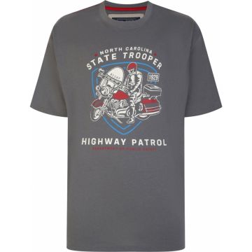 Ed Baxter Mens Big Size State Trooper Highway Patrol Print Crew Neck T Shirt