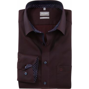 Olymp Mens Big Size Comfort Fit Cotton Micro Basket Weave Pattern Non Iron Formal Long Sleeve Shirt With Breast Pocket