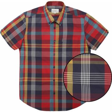 Ben Sherman Mens Big Size Large Madras Check Button Down Collar Cotton Casual Short Sleeve Shirt