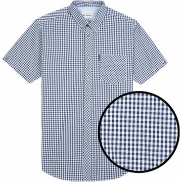 Ben Sherman Mens Big Size Signature Gingham Button Down Collar Cotton Casual Short Sleeve Shirt
