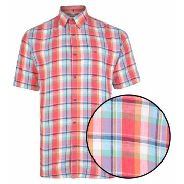 Peter Gribby Linen Mix Check Short Sleeve Shirt