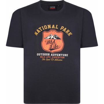 Espionage Mens Big Size American Themed Cotton Print Crew Neck T Shirt