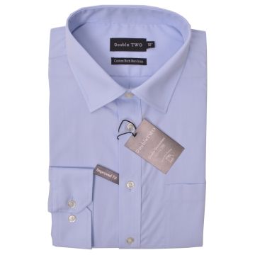 Double Two Plain Long Sleeve Formal Shirt