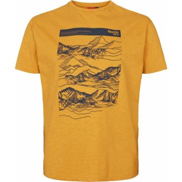North 56°4 Mens Big Size Landscape Print Cotton Crew Neck T Shirt